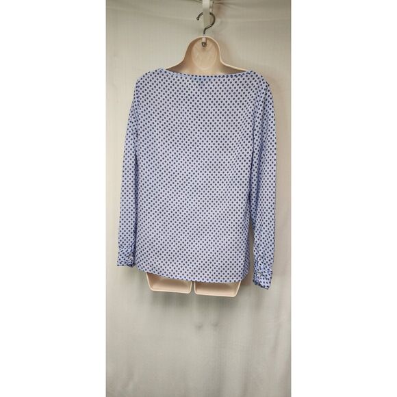 Banana Republic Women Long Sleeve Multicolor Blue Floral Blouse Shirt Size M - Picture 4 of 6